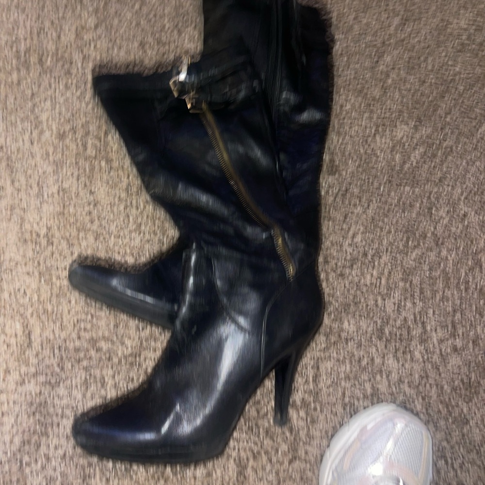 Women’s tall 3:5 heel Nine West black boots - Picture 12 of 14